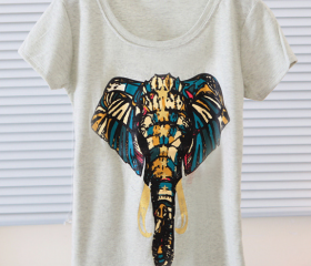Fashion Elephant Nose Short-sleeved T-shirt