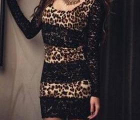 Lace-trim Slim Package Hip Show Thin Dress
