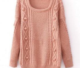 Pink Wool Loose Thicker Sweater