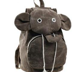 Cute Elephant Canvas Backpack