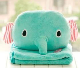 Multi-use Elephant Head Blanket/Cushion